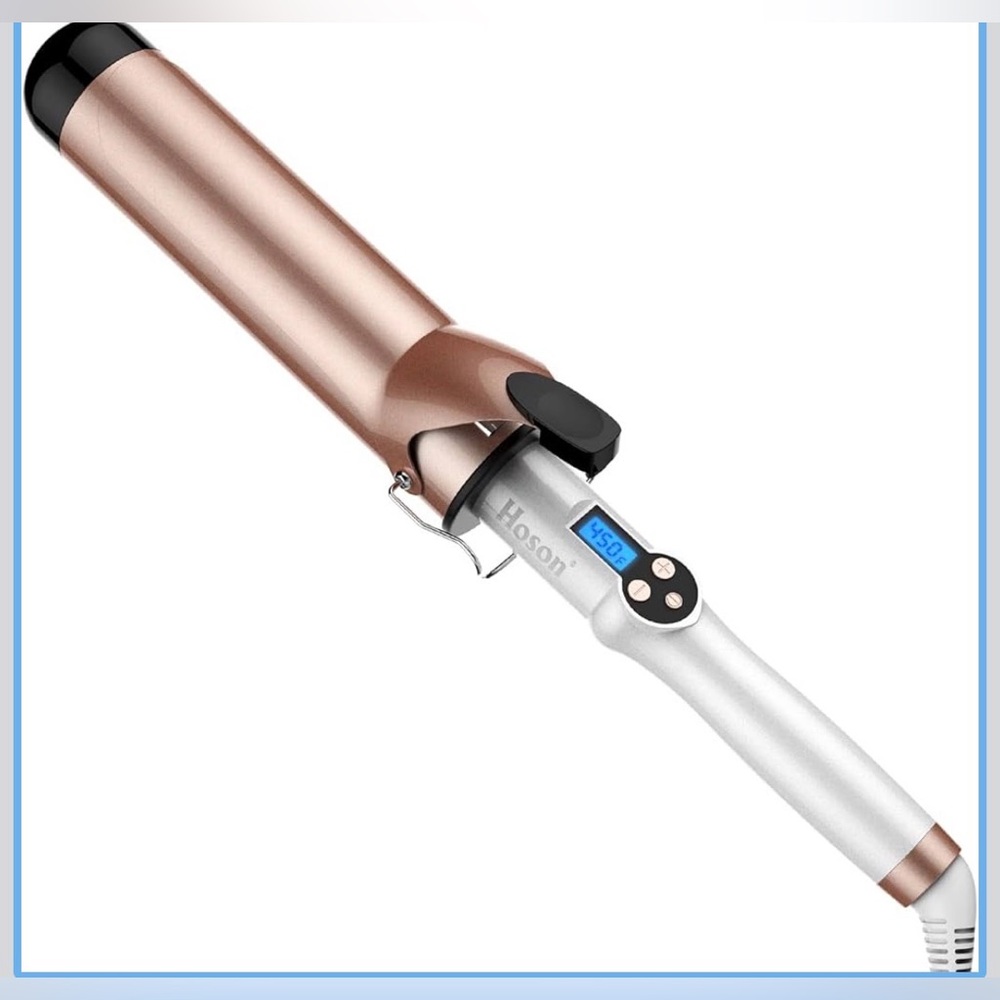 NIB Hoson Curling Iron Wand 2"Large&Long Barrel,Dual Voltage,Ceramic,LCD Display